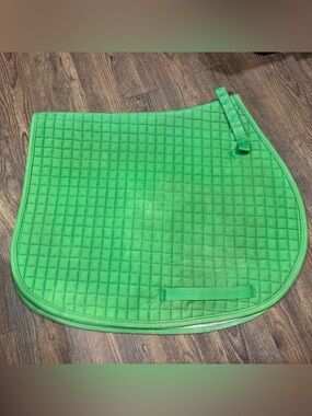 Used lime green PRI all purpose English jumping saddle pad